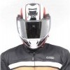 ATROTUS Helmet Full Face (With Mirror Visor) - White / Red