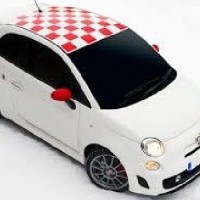 Punto Evo Low Chequered Stickers in Red or White - 5 Door Models