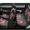 Leather Vinyl Seat Covers Black Coral Red