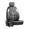 Pu Seat Cover (M) Black and Sliver Line