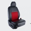 Rectilinear Pu,Fab Seat Cover Black and Red