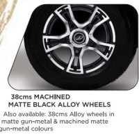 38Cm Machined Matte Black Alloy Wheel