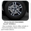 43Cm Black Machined Alloy Wheel