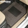 Box Print Carpet Mat in Black and Beige