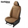 Premium Theme Quilted Tan and Black Vinyl Seat Cover (High