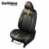 Sporty Theme Black and Yellow Piping Vinyl Seat Cover