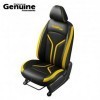 Sporty Theme Perforated Black and Yellow Insert Vinyl Seat Cover (High)