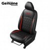 Sporty Theme Quilted Black and Red Insert Vinyl Seat Cover