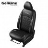 Sporty Theme Quilted Black and Silver Insert Vinyl Seat Cover