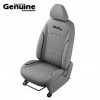 Sporty Theme Quilted Grey and Black Insert Vinyl Seat Cover