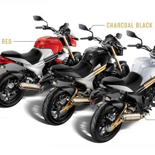 Mahindra Mojo Bike Colours Volcano Red Glacier White Charcoal Black
